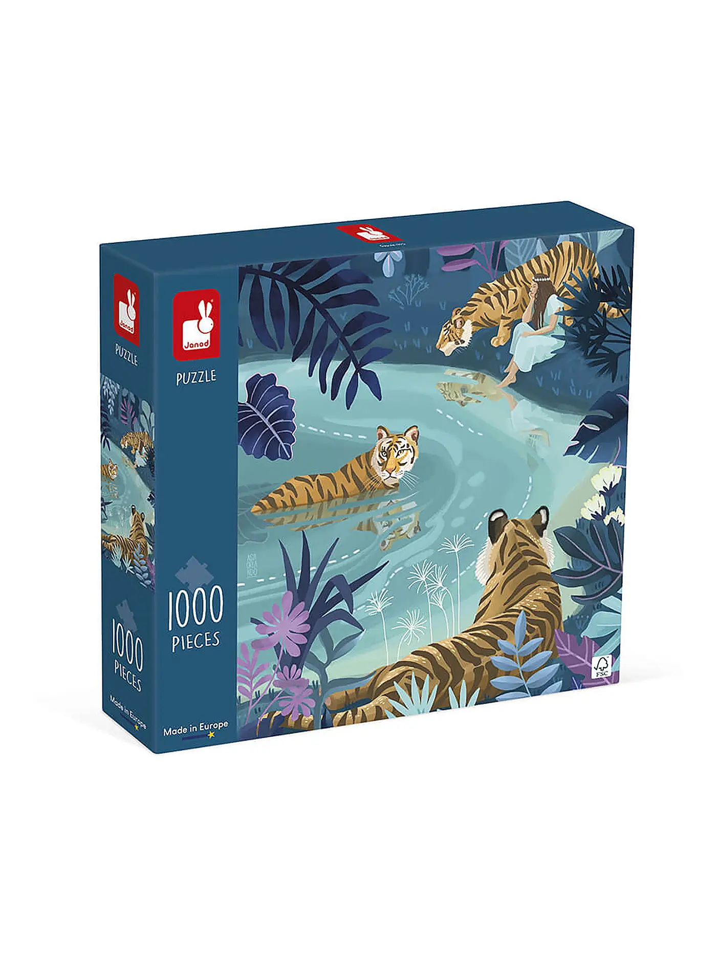JANOD | Puzzle - Tiger im Mondschein 1000 Teile | 